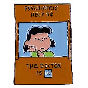 Lucy's Psychiatry Booth Enamel Pin Lapel