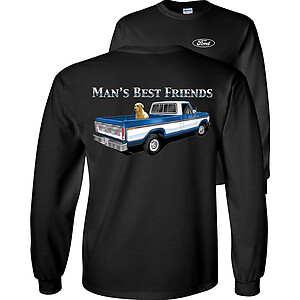 Man's Best Friends Ford  Truck T-Shirt Dog Lab Blue F150