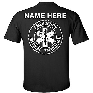 Custom EMT T-Shirt Emergency Medical Technician Circle Distressed Personalized