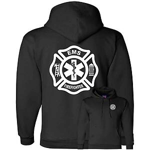 Firefighter EMS Hoodie Sweatshirt Emergency Medical Services Fire Star of Life
