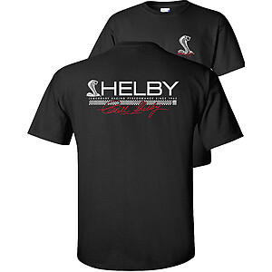 Shelby Cobra Racing Stripe T-Shirt Checkered Flag